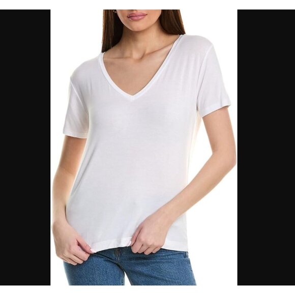 NWT Velvet by Graham & Spencer Jenny Graham Runyon Modal Jersey Shirt White XS - Picture 1 of 4